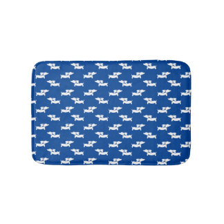 Dachshund Bath Mat Blue Doxie Rug Bathroom Mat