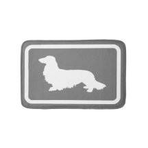 Dachshund Bath Mat Grey Doxie Bathroom Rug