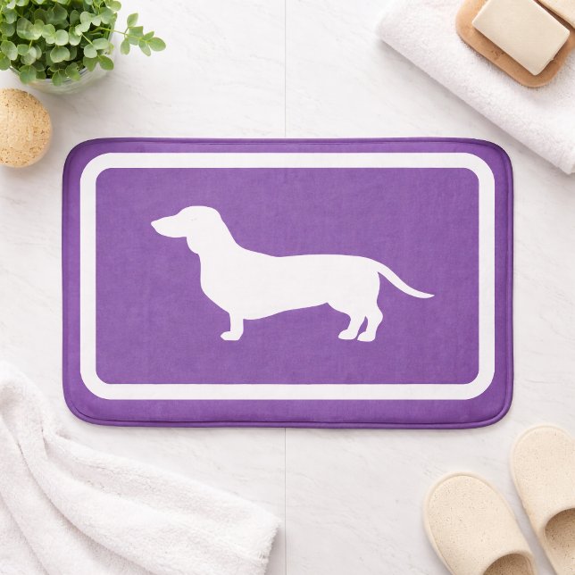 Dachshund Bath Mat Purple Doxie Bathroom Rug (Dachshund Bath Mat Purple Doxie Bathroom Rug)