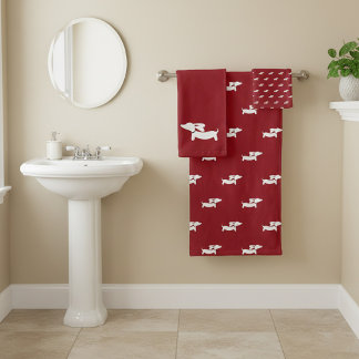 Dachshund Bathroom Towel Set | 3 Piece Doxie Bath