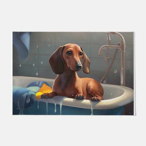 Dachshund Bathtime Fun  Doormat