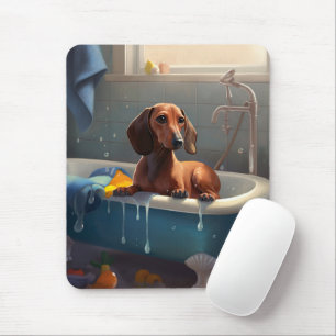 Dachshund Bathtime Fun  Mouse Pad