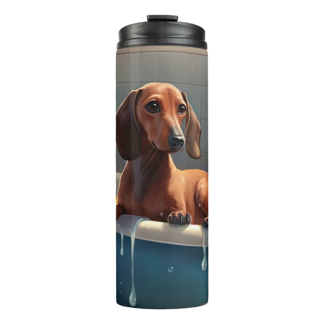 Dachshund Bathtime Fun  Thermal Tumbler (Front)