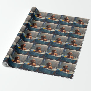 Dachshund Bathtime Fun  Wrapping Paper