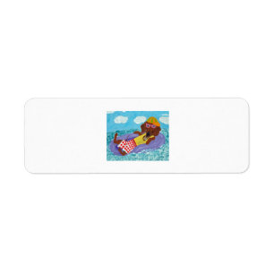 Dachshund Beach Bum Label