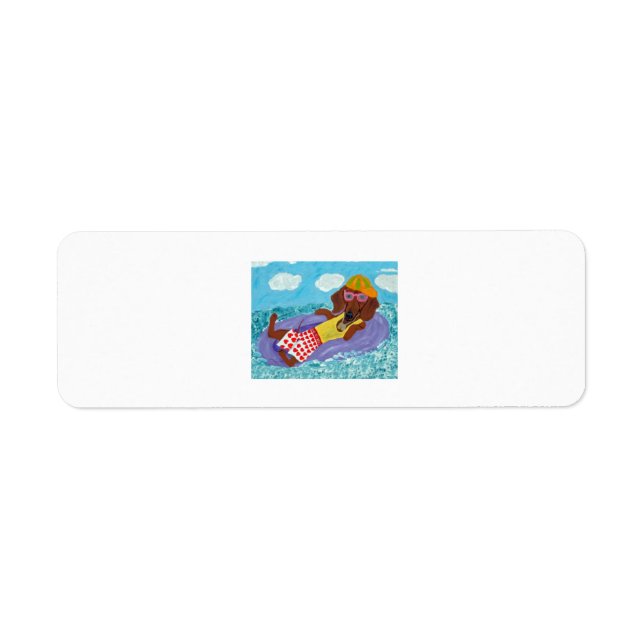 Dachshund Beach Bum Label (Front)