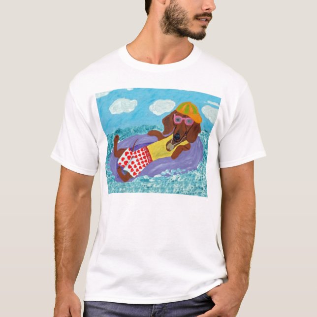 Dachshund Beach Bum T-Shirt (Front)