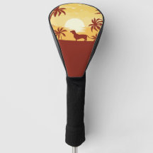 Dachshund Beach Sunset Doxie Golfer Gift Golf Head