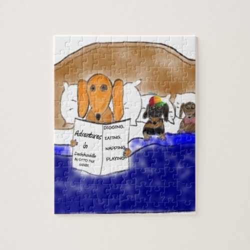 Dachshund Bedtime Story Jigsaw Puzzle