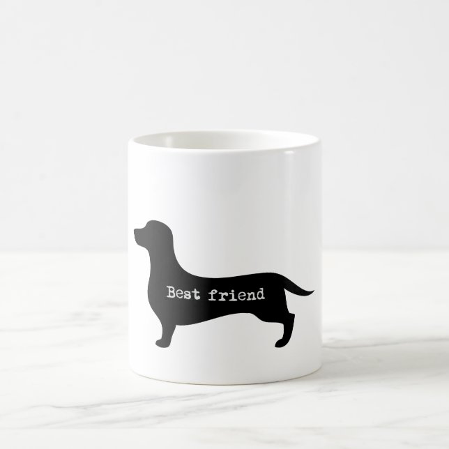 Dachshund best friend silhouette mug (Center)