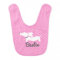 Dachshund Bestie Girls Love Pink Polka Baby Bib