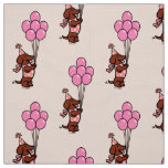 Dachshund Birthday Cartoon Balloons Fabric