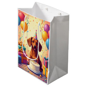 Dachshund Birthday Celebration Medium Gift Bag