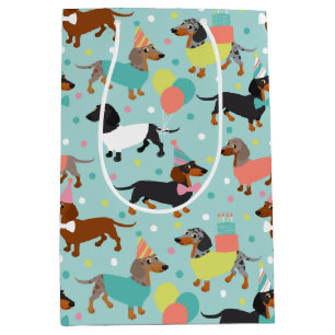 Dachshund Birthday Party Celebration Medium Gift Bag