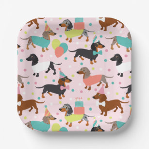 Dachshund Wiener Dog Party Supplies Paper Plates Napkins Cups