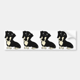 dachshund black and cream cartoon bumper sticker