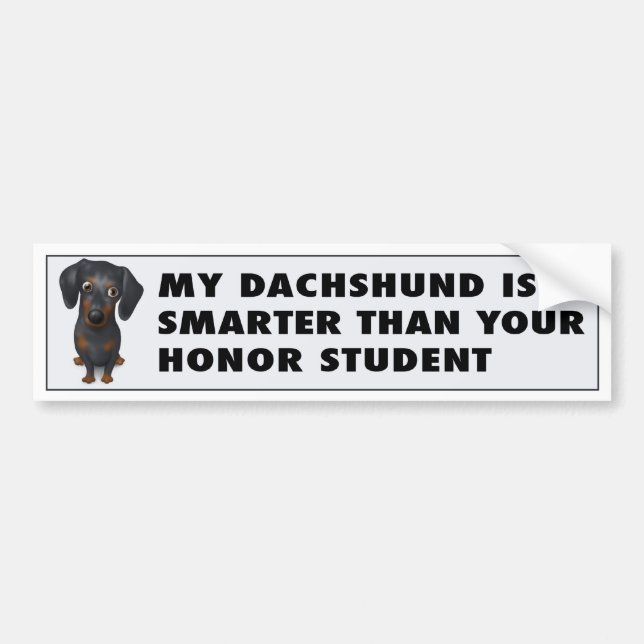 Dachshund (Black and Tan) Honor Bumper Sticker (Front)