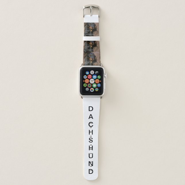 dachshund-black and tan love w pic apple watch band (Front)