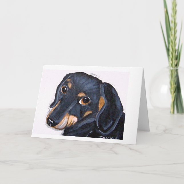Dachshund black and Tan Notecard (Front)