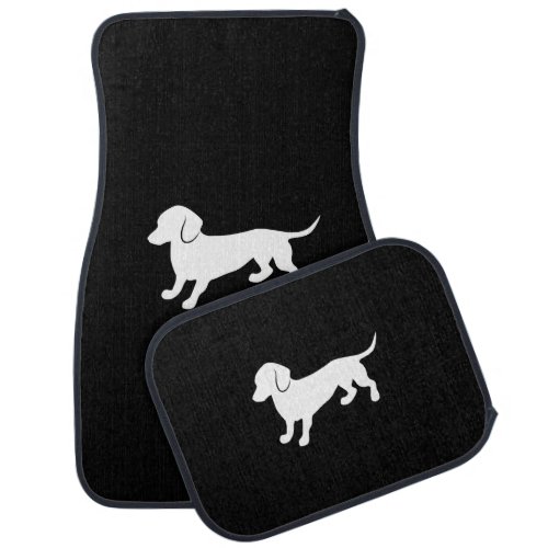 Dachshund Black and White Design Car Floor Mat