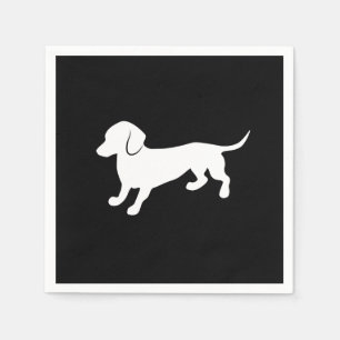 Dachshund Black and White Design Paper Napkins