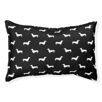 Dachshund Black And White Dog Bed by SilhouettePets at Zazzle