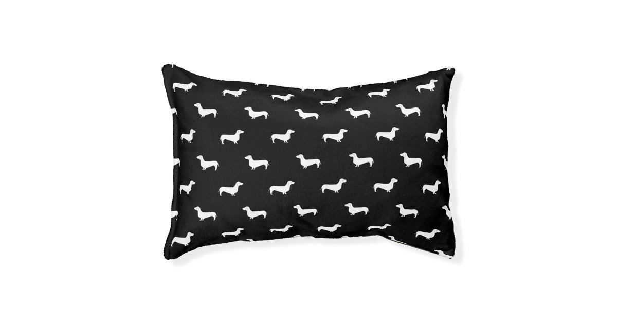 Dachshund black and white dog bed Zazzle