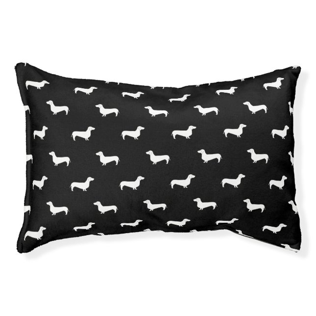 Dachshund black and white dog bed (Front)