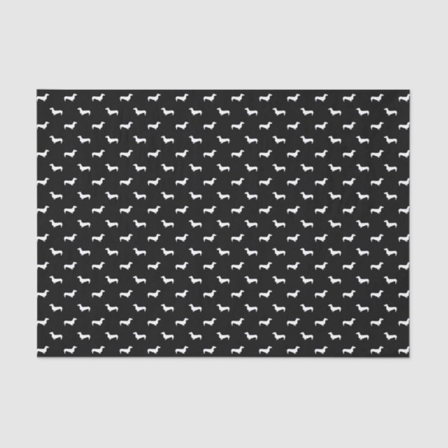Dachshund black and white tissue paper (Front)