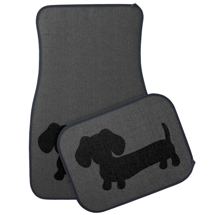 Dachshund Black & Gray Car Floor Mats Wiener Dog | Zazzle