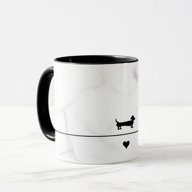 Dachshund black marble mug (Front Left)