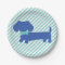 Dachshund Blue Wiener Dog Party Paper Plates