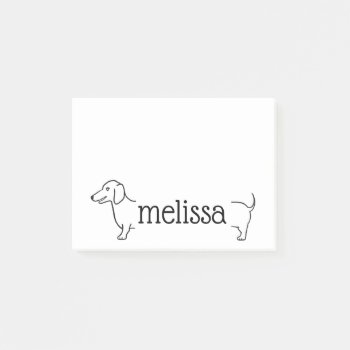 Dachshund Border | Custom Name Template Post-it Notes by clever_bits at Zazzle