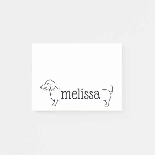 Dachshund Border  Custom Name Template Post_it Notes