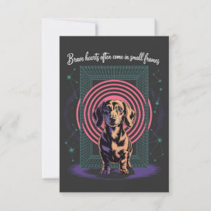 Dachshund Brave Hearts Often Come In Small Frames Thank You Card