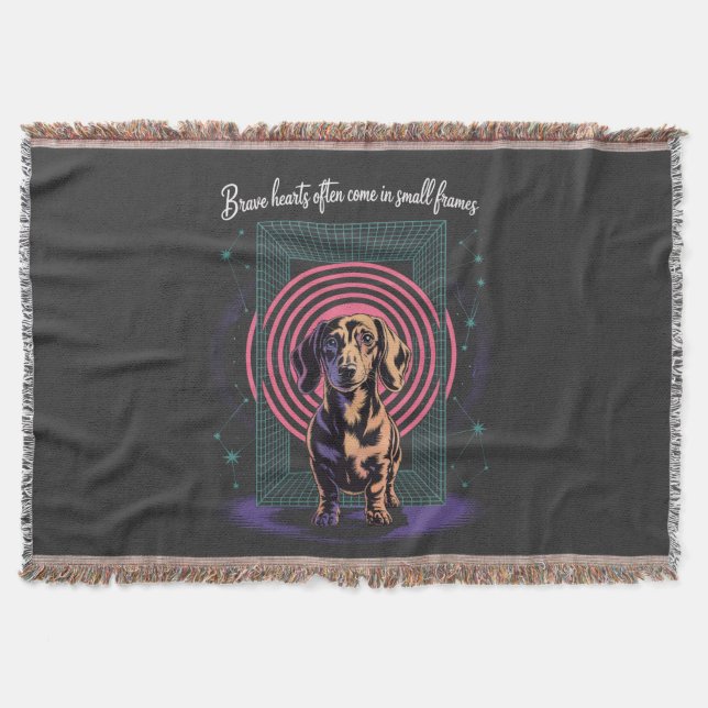 Dachshund Brave Hearts Often Come In Small Frames Throw Blanket (Front)