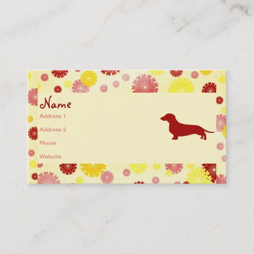 Customizable Dachshund Breeder Business Card