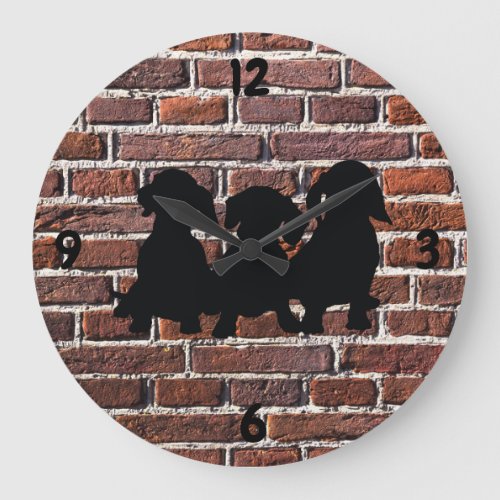 Dachshund Brick Wall Clock