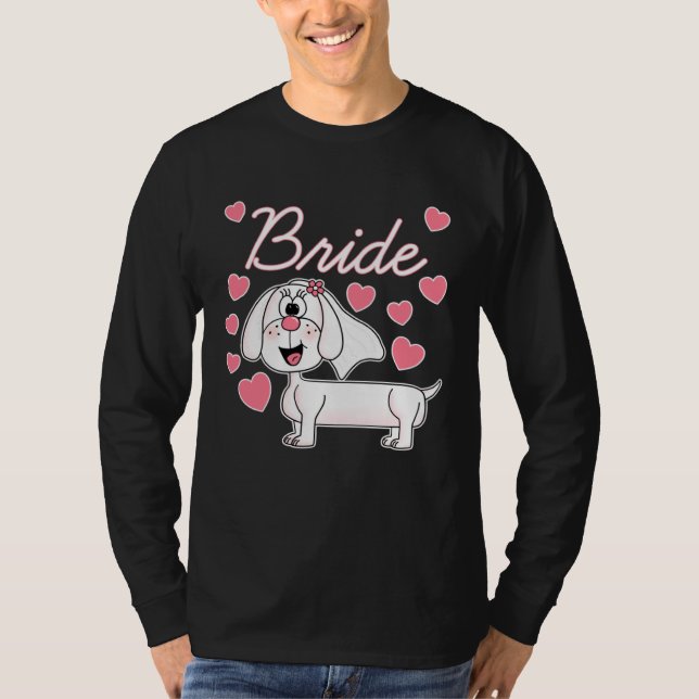 Dachshund Bride Wedding Dog  Bridal Shower T-Shirt (Front)