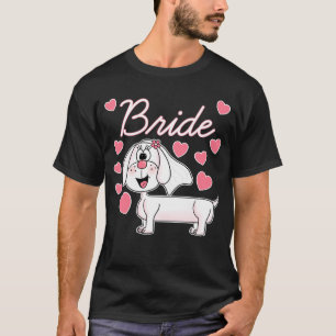 Dachshund Bride Wedding Dog  Bridal Shower T-Shirt