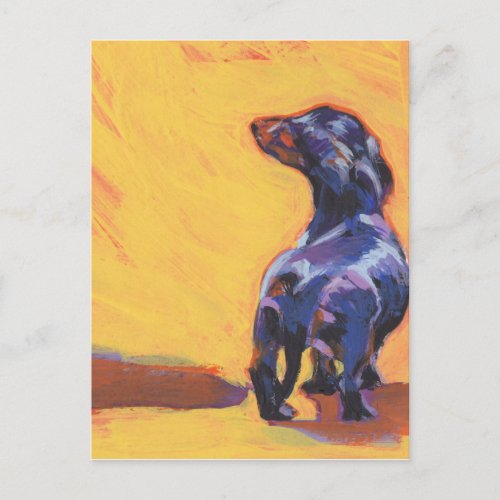 dachshund Bright Colorful Pop Dog Art Postcard