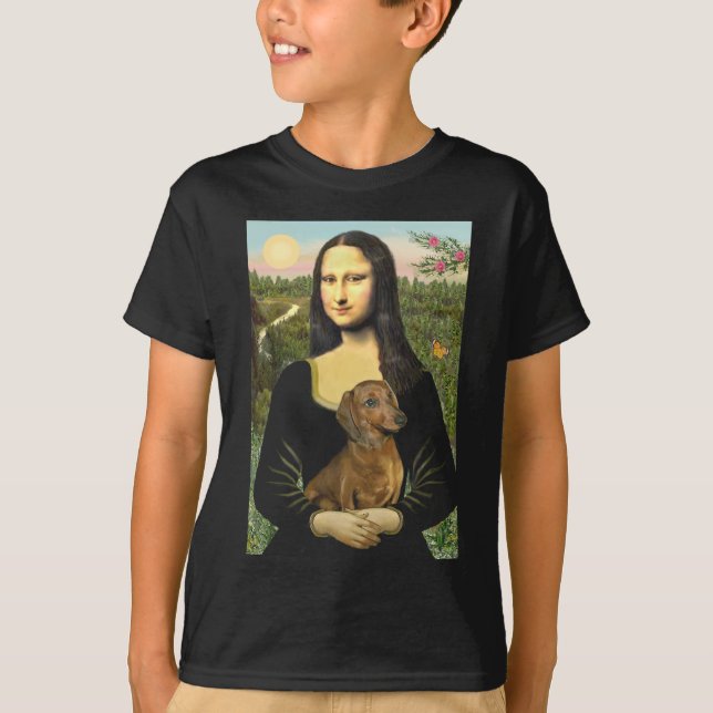 Dachshund (brown1) - Mona Lisa T-Shirt (Front)
