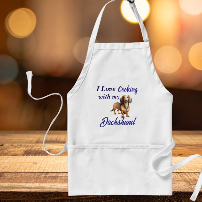Dachshund Brown Cooking Adult Apron (Creator Uploaded)