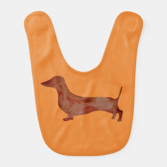 Dachshund Brown Dog Baby Bib (Front)