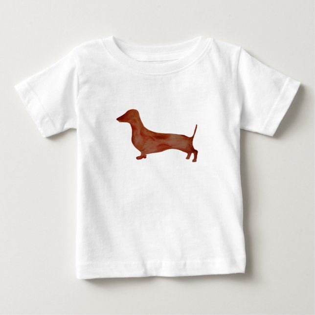 Dachshund Brown Dog Baby Fine Jersey T-Shirt, T-Shirt (Front)