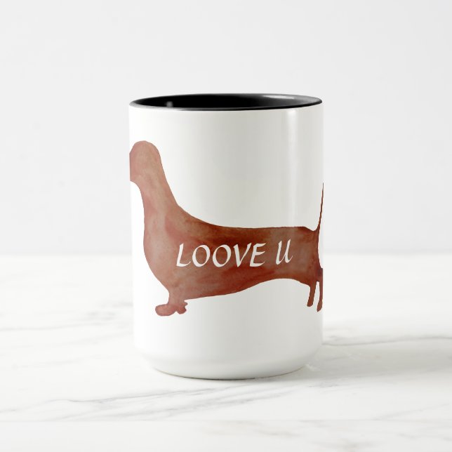 Dachshund Brown Dog  Ringer Combo Mug (Center)