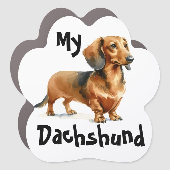  Dachshund Browns  Personalize Car Magnet (Front)