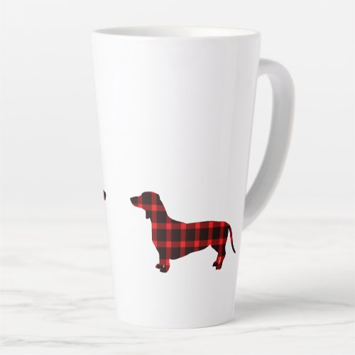 Dachshund Buffalo Plaid Latte Mug