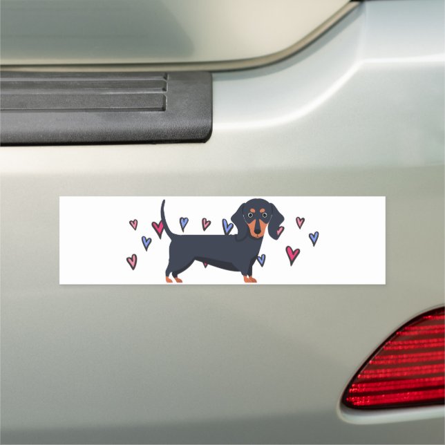 "Dachshund" bumper car magnet. Magnet (In Situ)