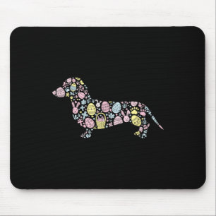 Dachshund Bunny Easter Egg Easter Day Womens Mens Mouse Pad